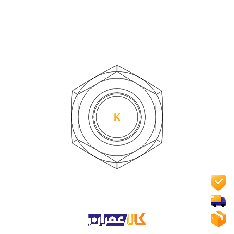 مهره شش گوش باریک سایز 3 میلی متر