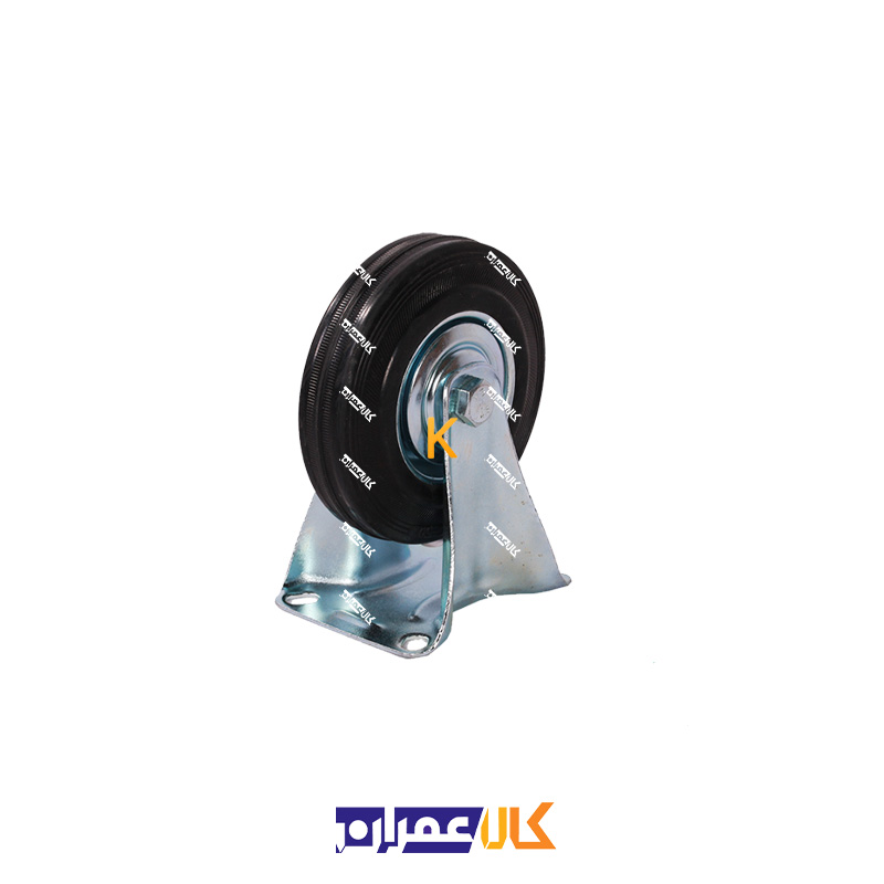 چرخ ثابت ورقی مشکی سایز 7.5 سانتی متر