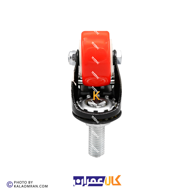 چرخ پیچی ترمزدار لوکس نارنجی پایه مشکی سایز 5