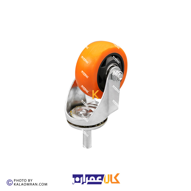 چرخ پیچی گردان لوکس نارنجی پایه سفید سایز 7.5