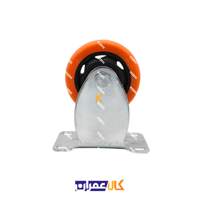 چرخ ثابت لوکس نارنجی پایه سفید سایز 10