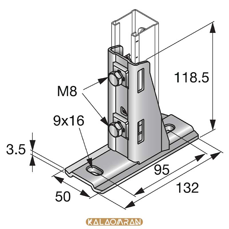 تکیه گاه پروفیل MM-R-16-36