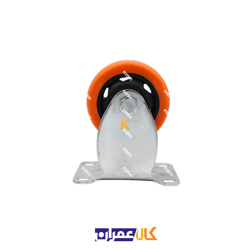 چرخ ثابت لوکس نارنجی پایه سفید سایز 7.5