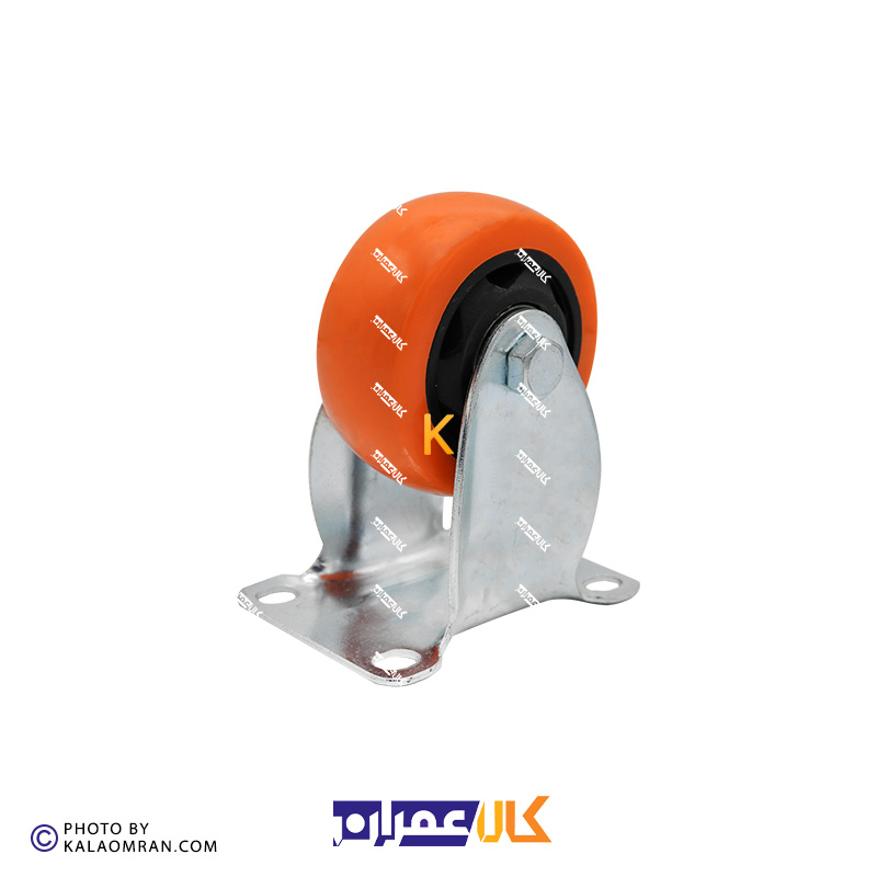 چرخ ثابت لوکس نارنجی پایه سفید سایز 7.5