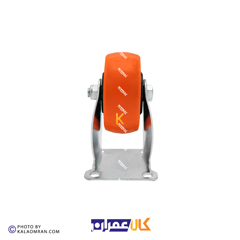 چرخ ثابت لوکس نارنجی پایه سفید سایز 7.5