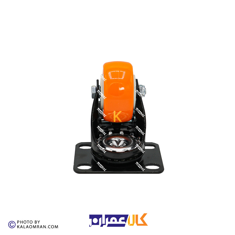 چرخ ترمزدار لوکس نارنجی پایه مشکی سایز 5