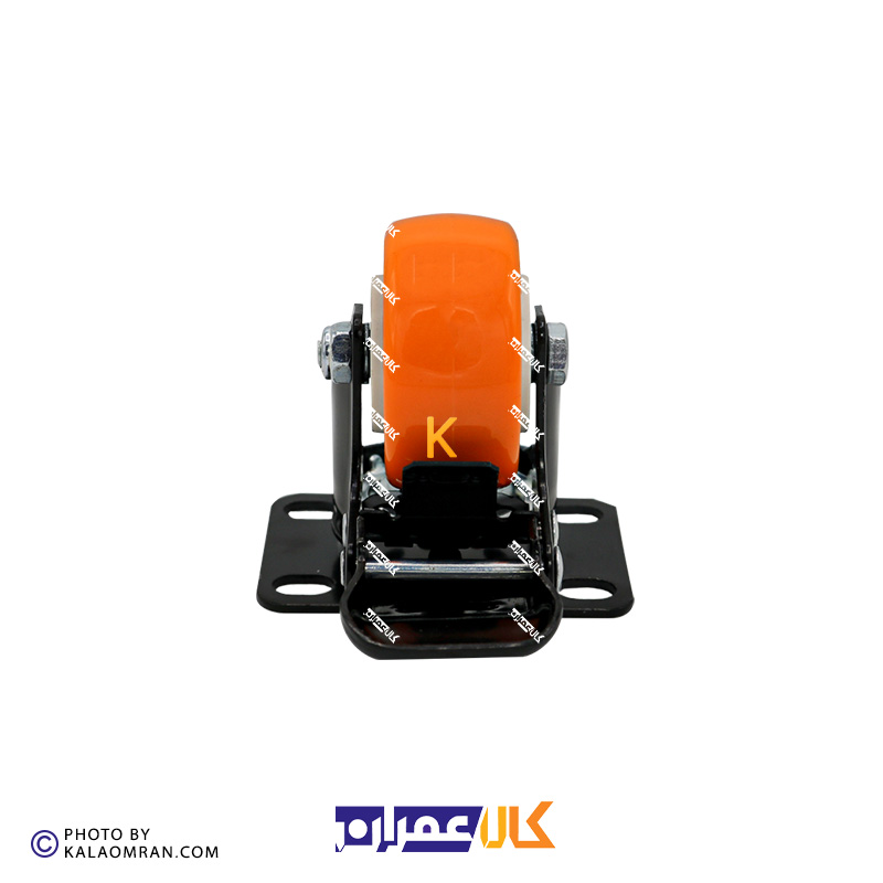 چرخ ترمزدار لوکس نارنجی پایه مشکی سایز 5