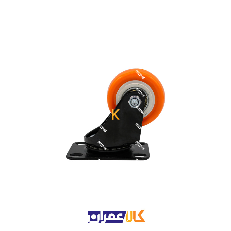 چرخ گردان لوکس نارنجی پایه مشکی سایز 5