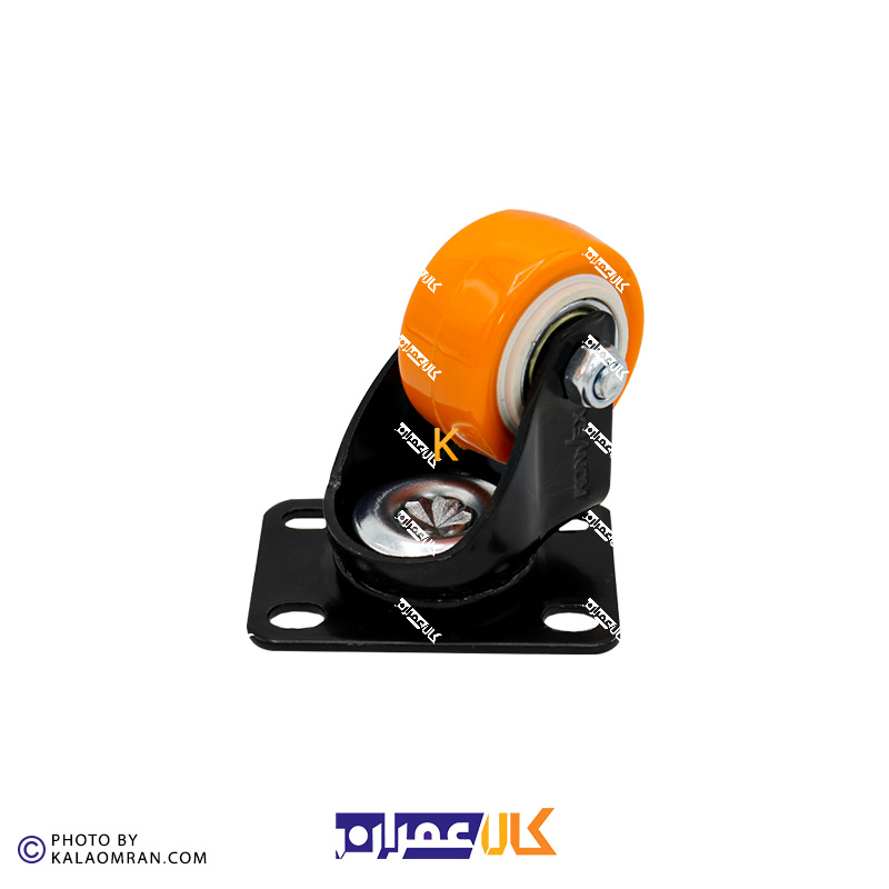 چرخ گردان لوکس نارنجی پایه مشکی سایز 5