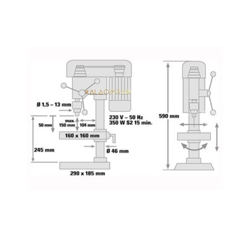 دریل ستونی آینهل مدل BT-BD 401