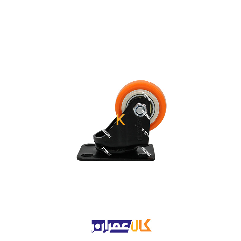 چرخ گردان لوکس نارنجی پایه مشکی سایز 4