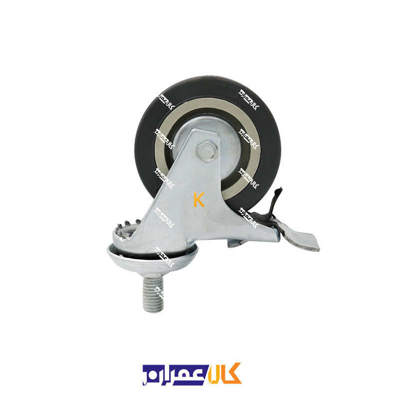 چرخ پیچی ترمزدار طوسی سایز 7.5 سانتی متر