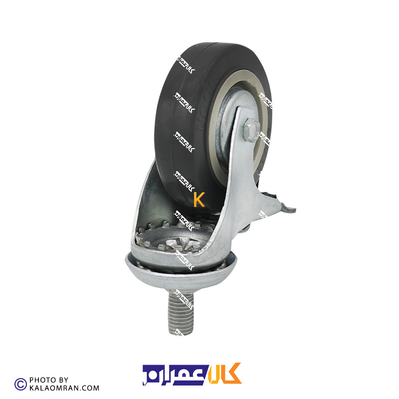 چرخ پیچی ترمزدار طوسی سایز 7.5 سانتی متر