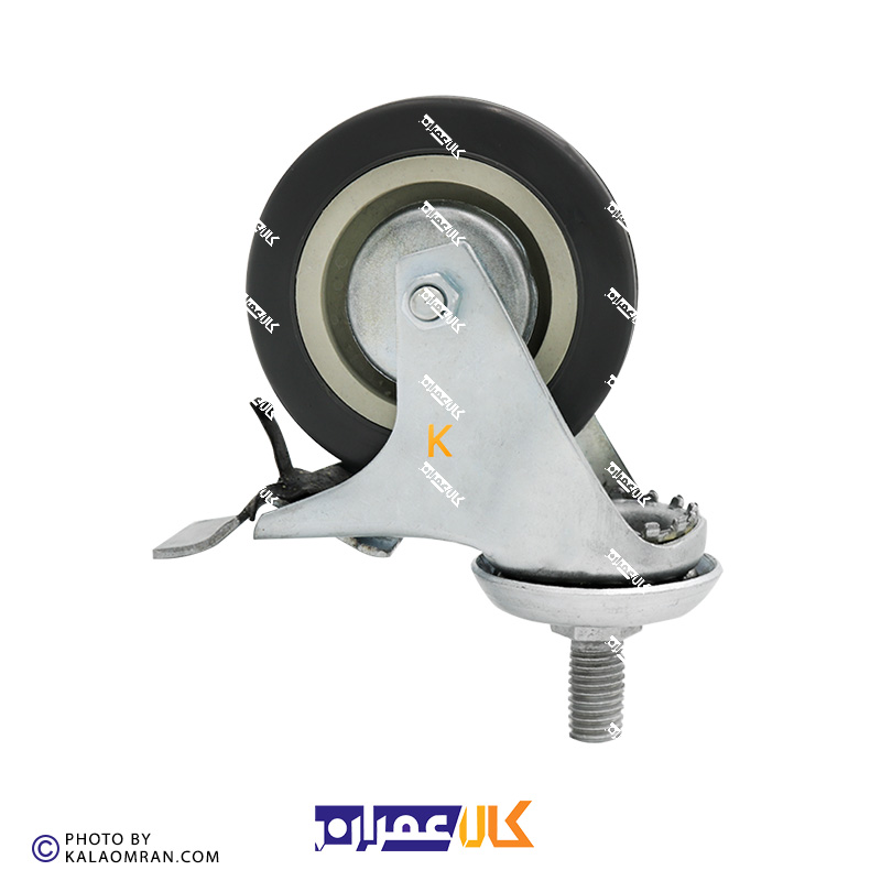 چرخ پیچی ترمزدار طوسی سایز 7.5 سانتی متر