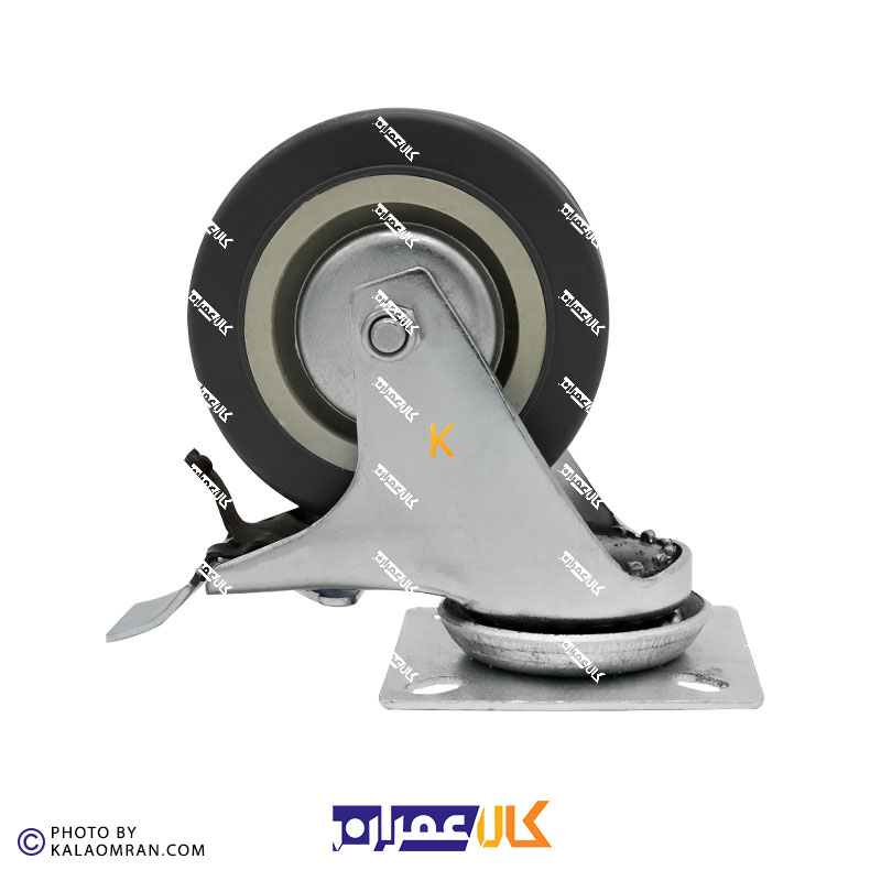 چرخ ترمزدار طوسی سایز 7.5 سانتی متر