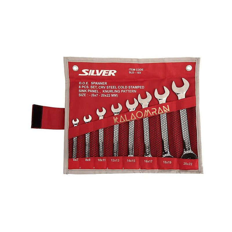 مجموعه 8 عددی آچار دو سر تخت سیلور مدل SLD-103