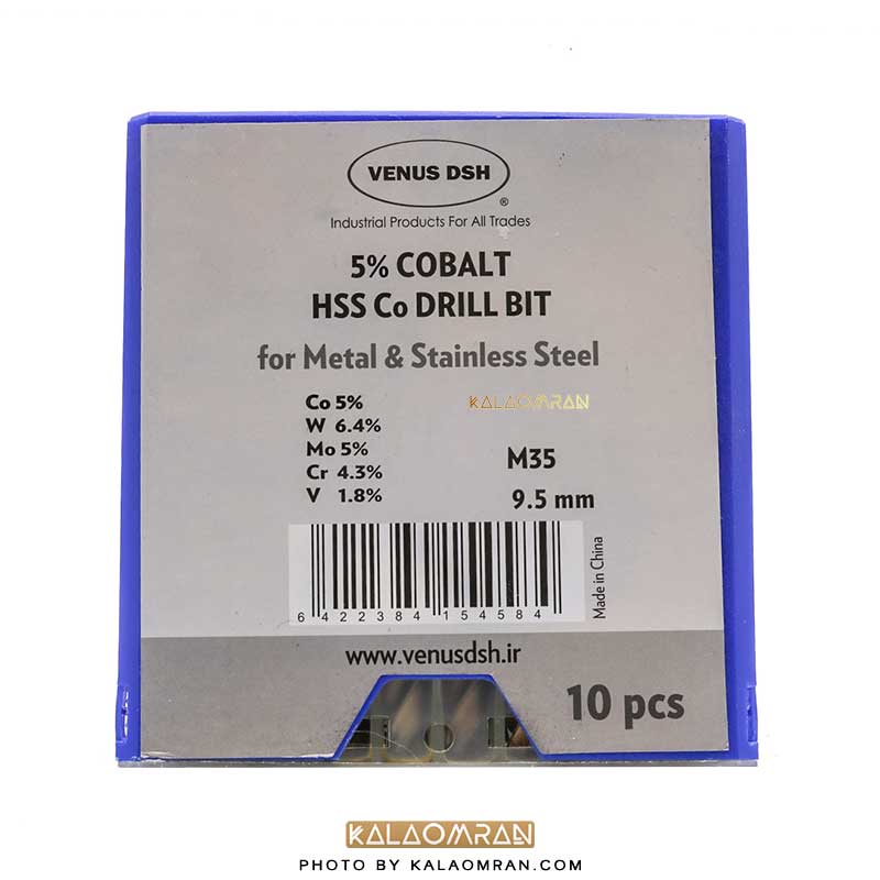 ست 10 عددی مته کبالت سایز 9.5 میلی متر VENUS DSH
