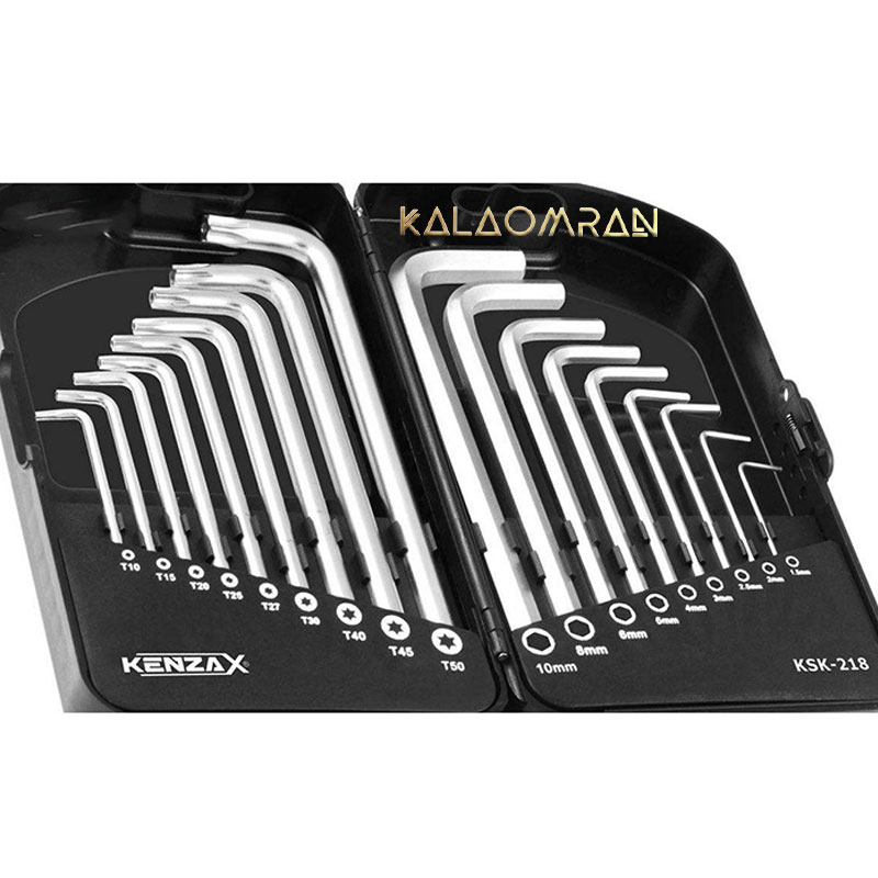 مجموعه 18 عددی آچار آلن و ستاره ای کنزاکس مدل KSK-218