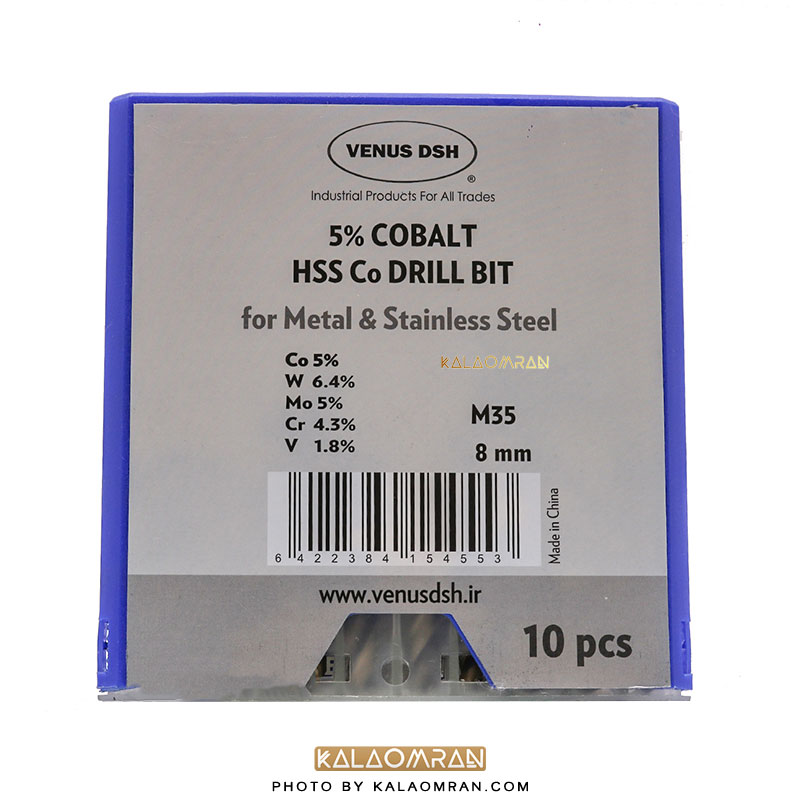 ست 10 عددی مته کبالت سایز 8 میلی متر VENUS DSH