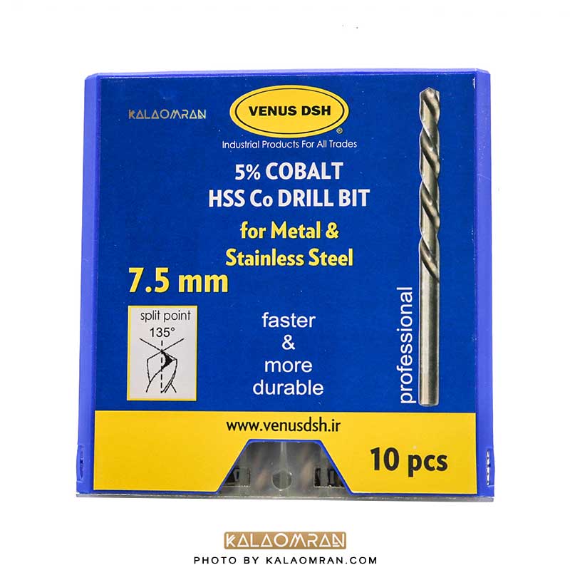 ست 10 عددی مته کبالت سایز 7.5 میلی متر VENUS DSH