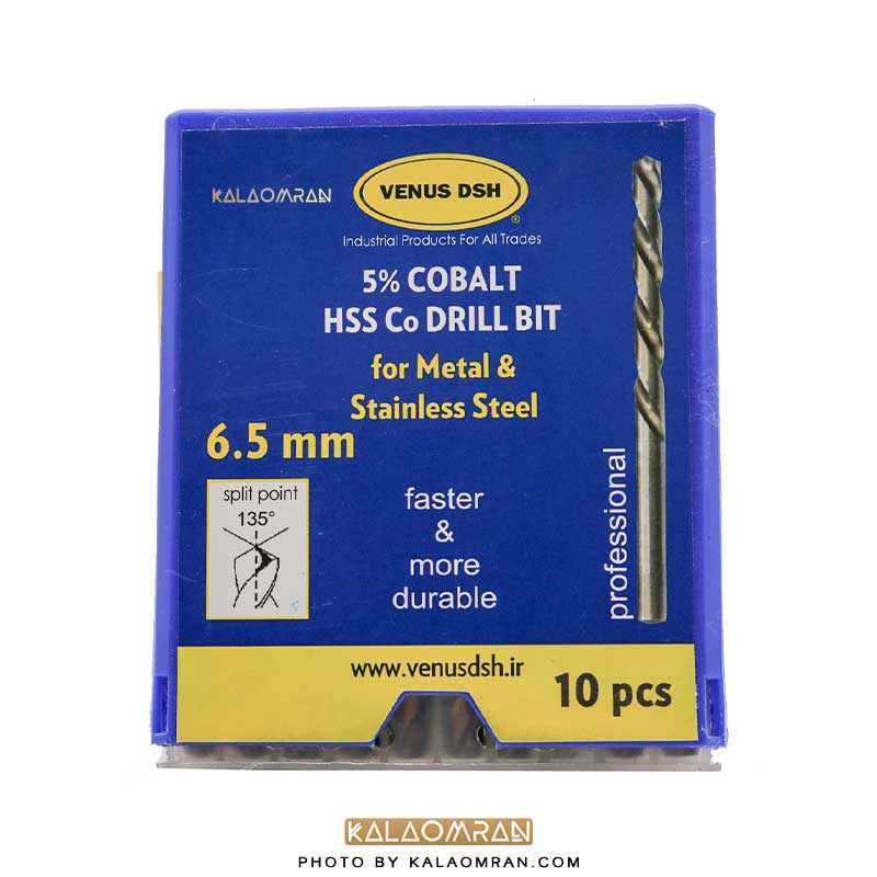 ست 10 عددی مته کبالت سایز 6.5 میلی متر VENUS DSH