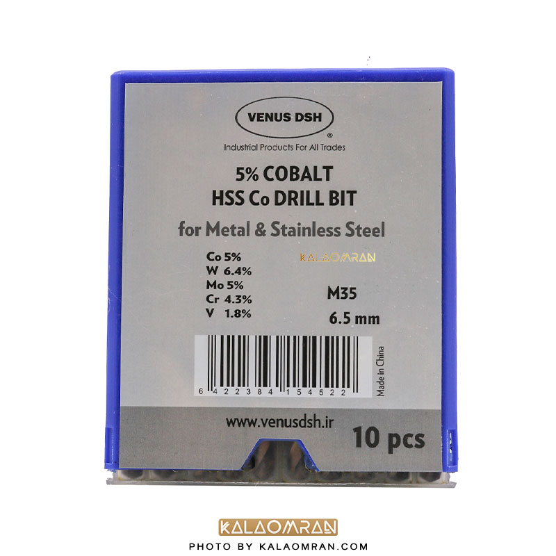 ست 10 عددی مته کبالت سایز 6.5 میلی متر VENUS DSH