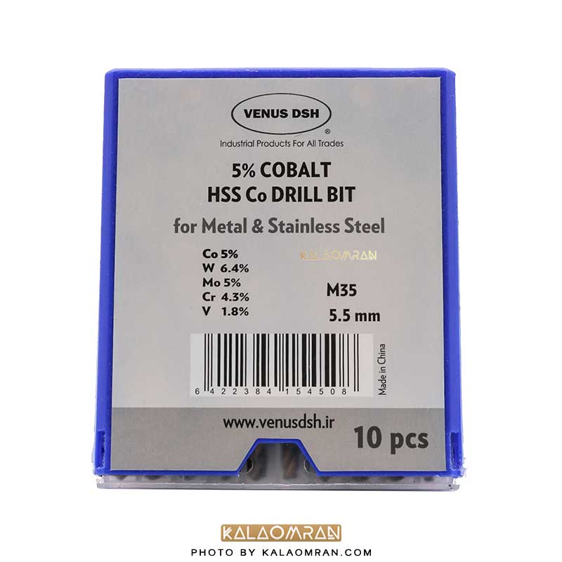 ست 10 عددی مته کبالت سایز 5.5 میلی متر VENUS DSH