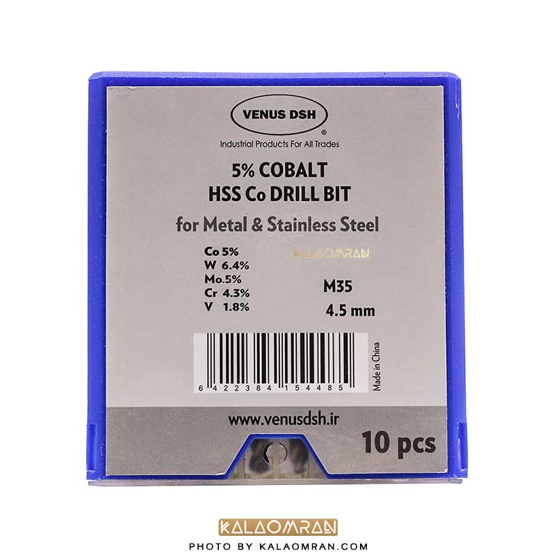 ست 10 عددی مته کبالت سایز 4.5 میلی متر VENUS DSH