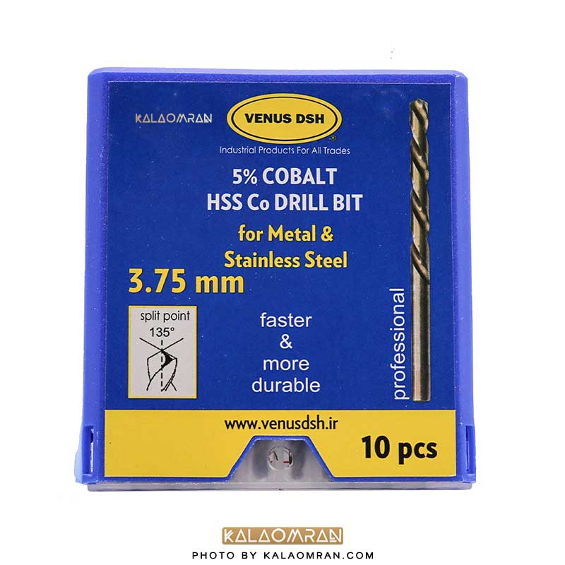 ست 10 عددی مته کبالت سایز 3.75 میلی متر VENUS DSH