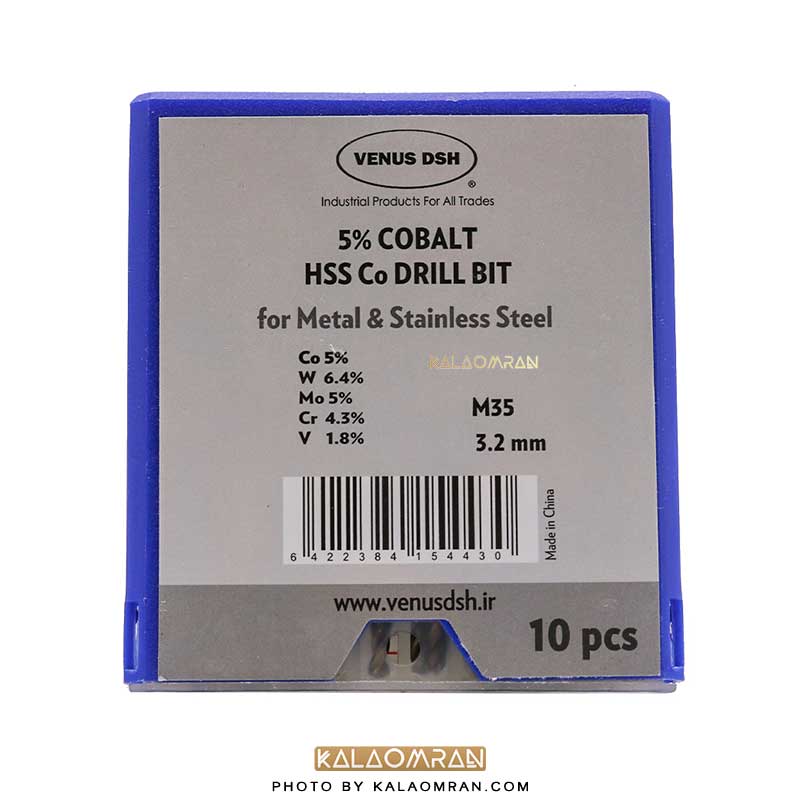 ست 10 عددی مته کبالت سایز 3.2 میلی متر VENUS DSH