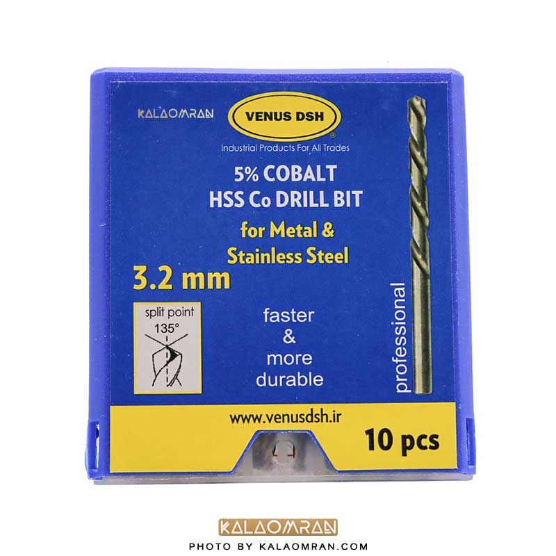 ست 10 عددی مته کبالت سایز 3.2 میلی متر VENUS DSH