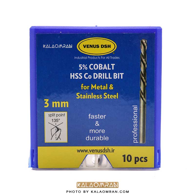 ست 10 عددی مته کبالت سایز 3 میلی متر VENUS DSH