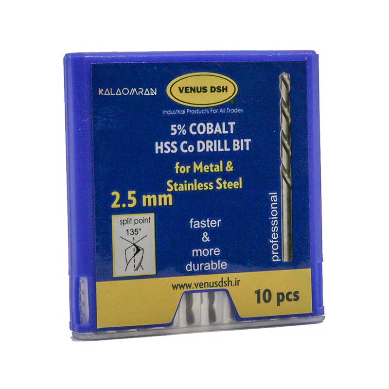 ست 10 عددی مته کبالت سایز 2.5 میلی متر VENUS DSH