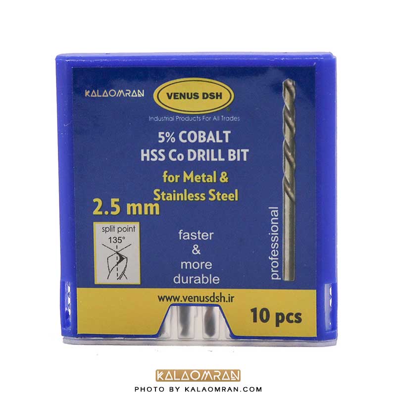 ست 10 عددی مته کبالت سایز 2.5 میلی متر VENUS DSH