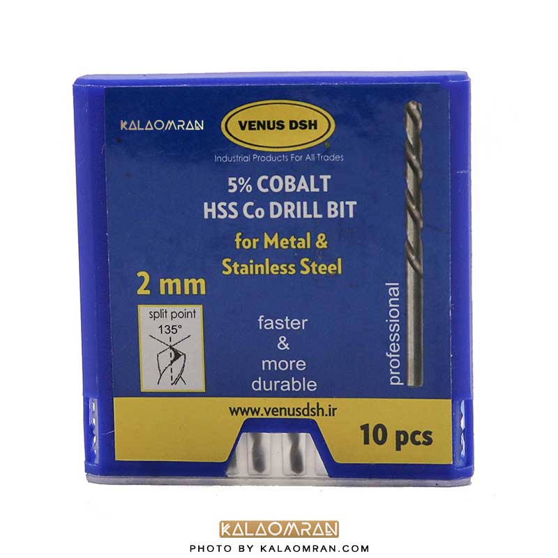 ست 10 عددی مته کبالت سایز 2 میلی متر VENUS DSH