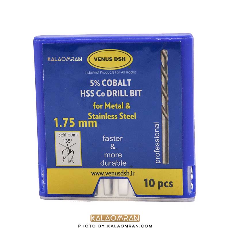 ست 10 عددی مته کبالت سایز 1.75 میلی متر VENUS DSH