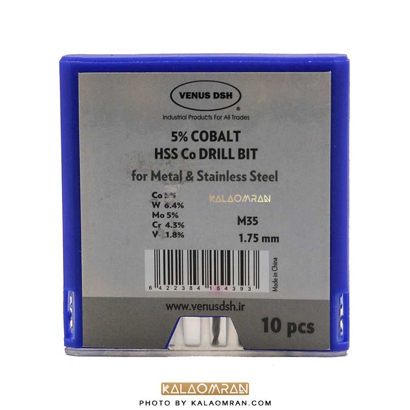 ست 10 عددی مته کبالت سایز 1.75 میلی متر VENUS DSH