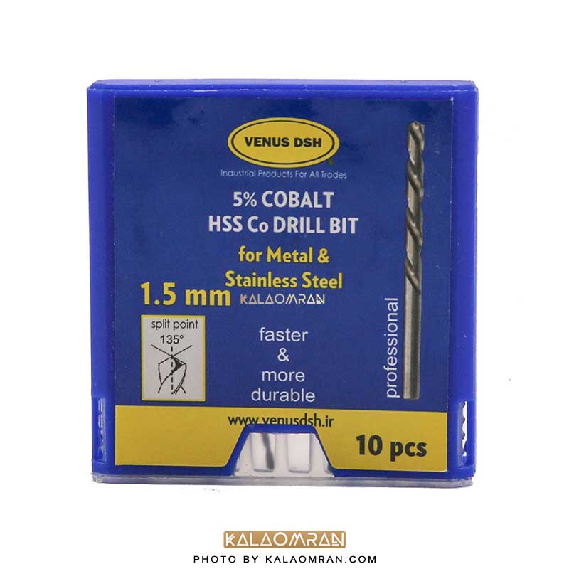 ست 10 عددی مته کبالت سایز 1.5 میلی متر VENUS DSH
