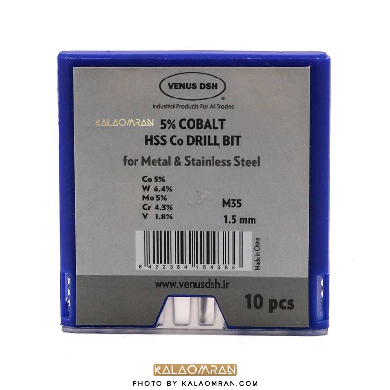 ست 10 عددی مته کبالت سایز 1.5 میلی متر VENUS DSH