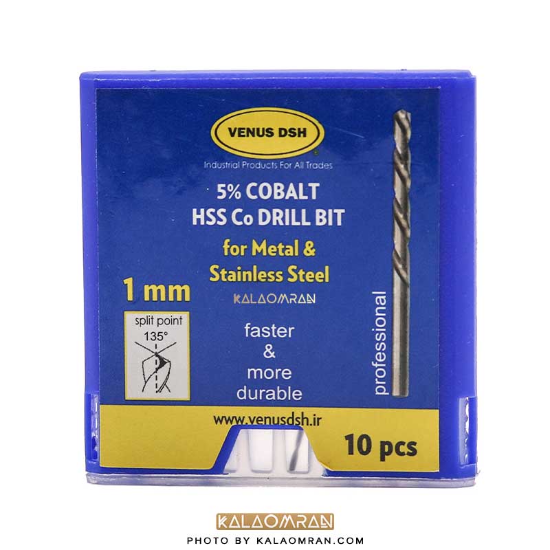 ست 10 عددی مته کبالت سایز 1 میلی متر VENUS DSH