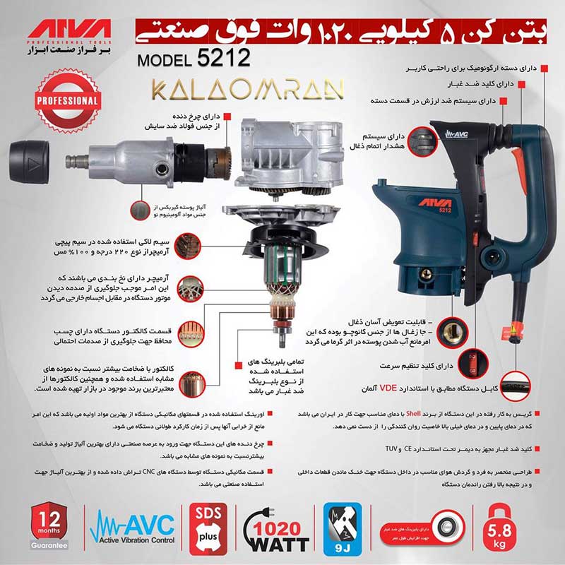دریل بتن کن 5220 آروا