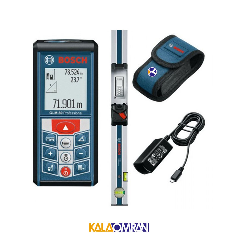 متر لیزری مدل GLM 80 به همراه ریل شیب سنج R 60 بوش