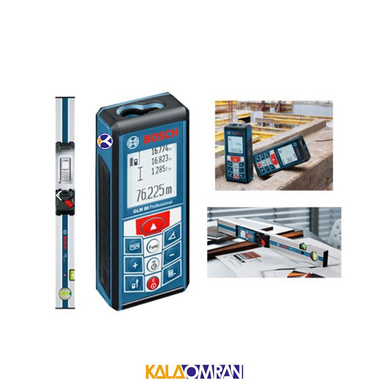 متر لیزری مدل GLM 80 به همراه ریل شیب سنج R 60 بوش