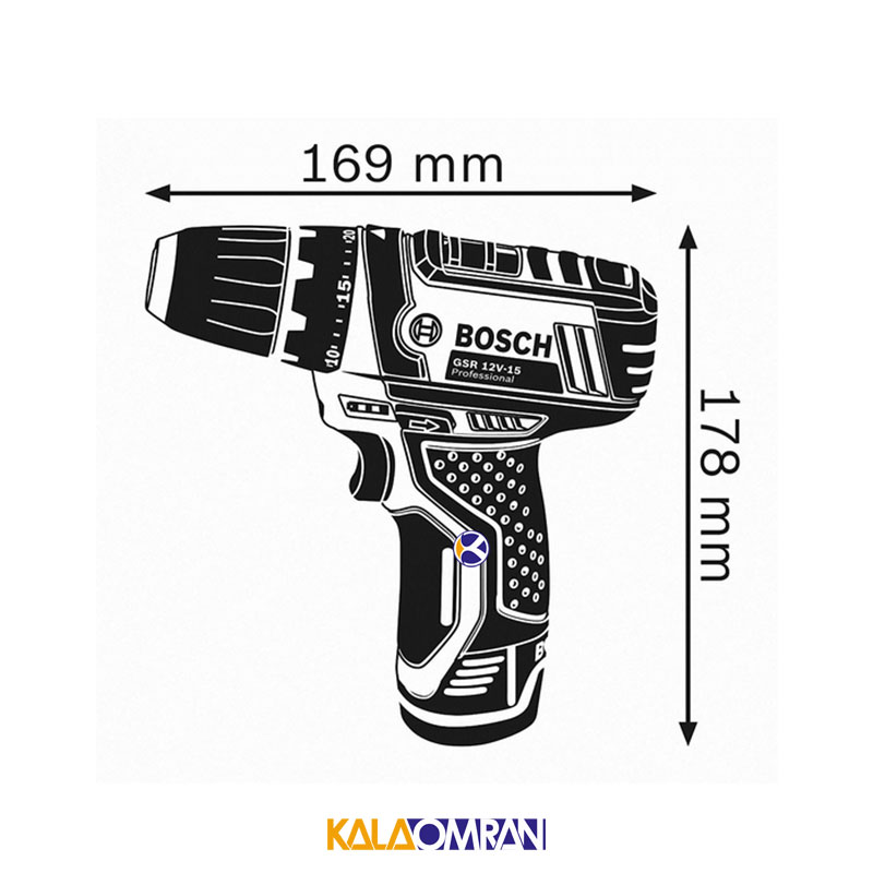 دریل پیچ گوشتی شارژی مدل GSR 12V-15 بوش