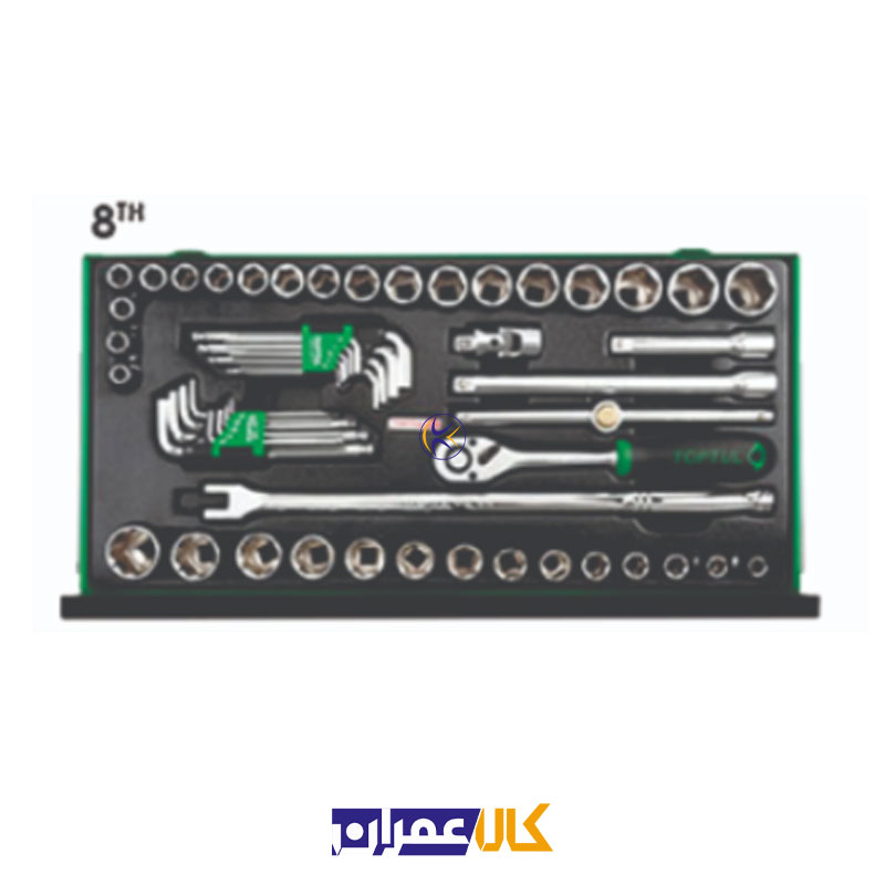 جعبه ابزار رومیزی 9 کشو 186 پارچه مدل GCBZ186A تاپ تول Toptul