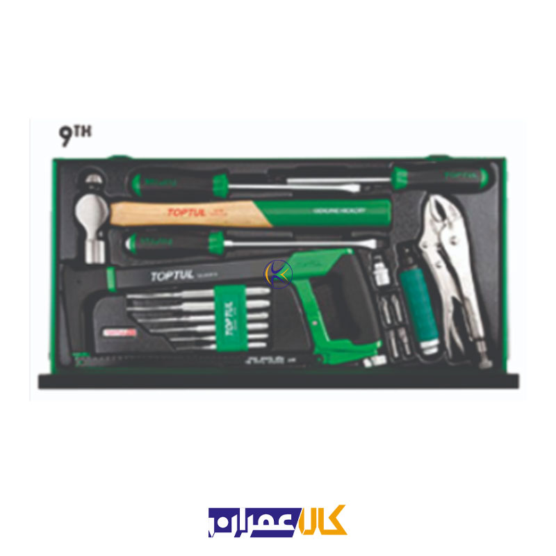 جعبه ابزار رومیزی 9 کشو 186 پارچه مدل GCBZ186A تاپ تول Toptul