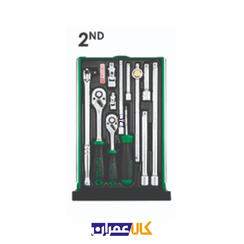 جعبه ابزار رومیزی 9 کشو 186 پارچه مدل GCBZ186A تاپ تول Toptul