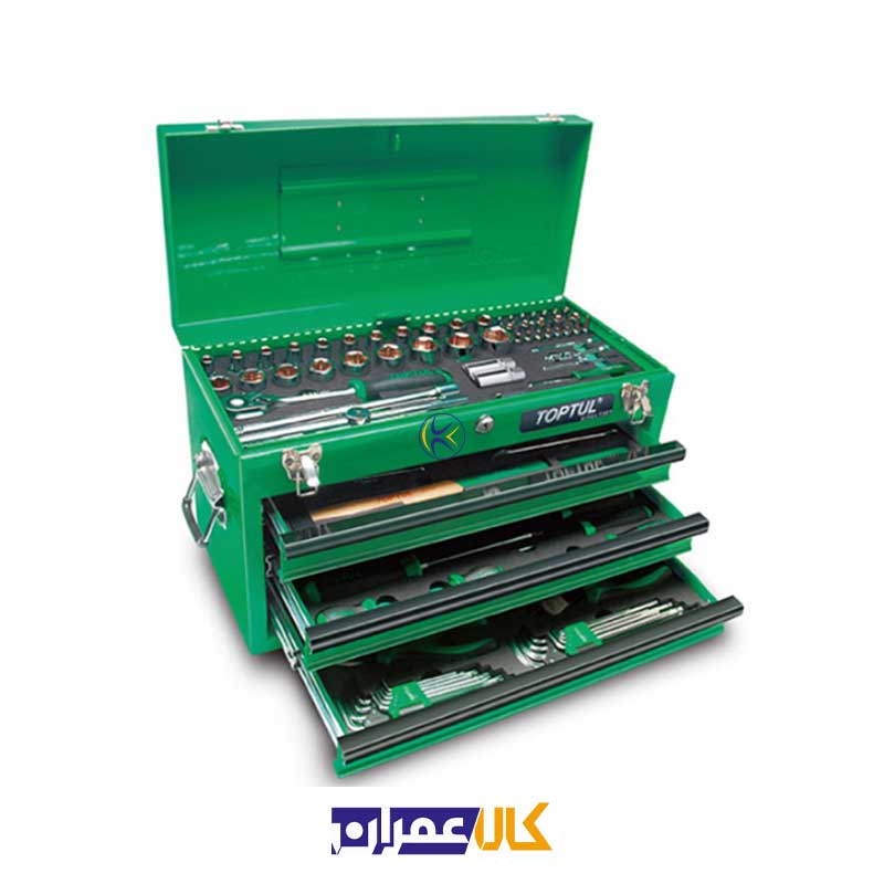 جعبه ابزار آهنی سبز 99 پارچه مدل GCAZ0038 تاپ تول Toptul