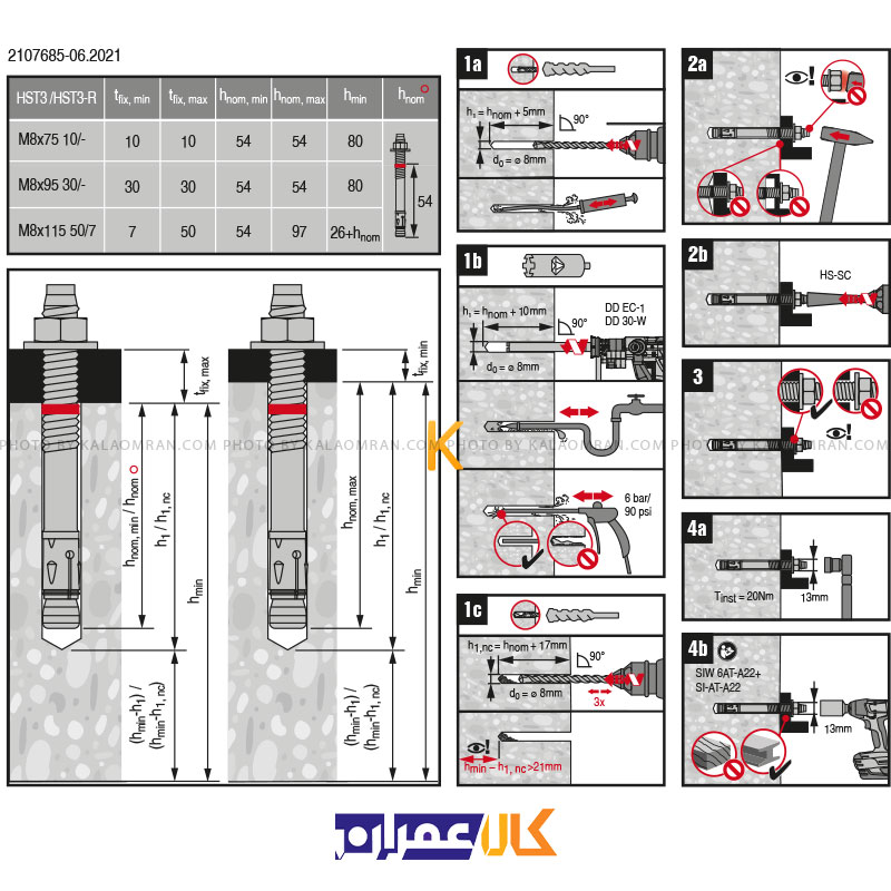 رول بولت HST3 M8 هیلتی