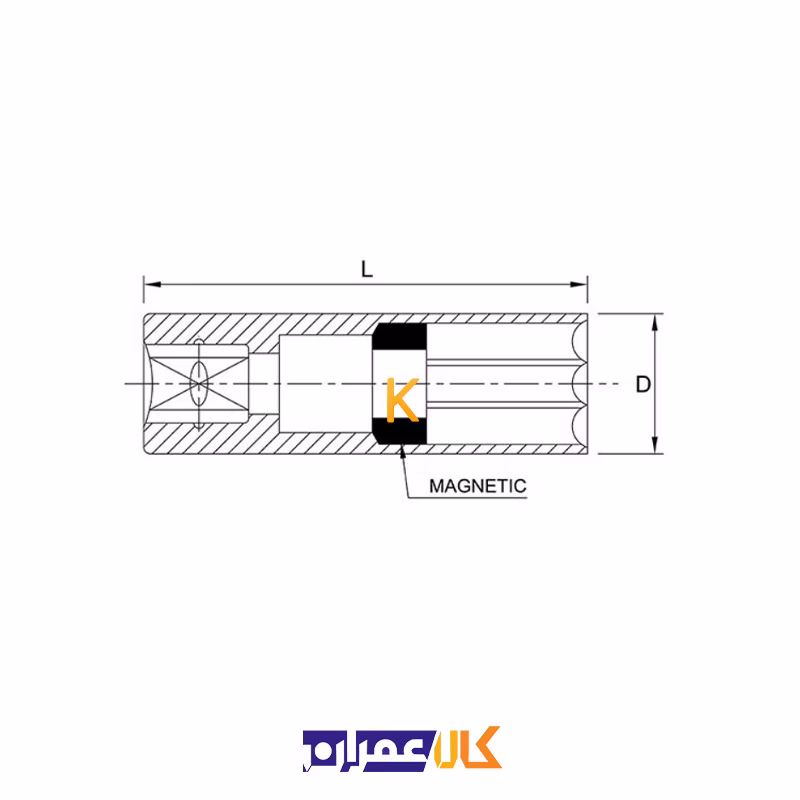 بکس شمع مگنتی 1/2 اینچ کوتاه 6 گوش مدل BAAV1616 تاپ تول
